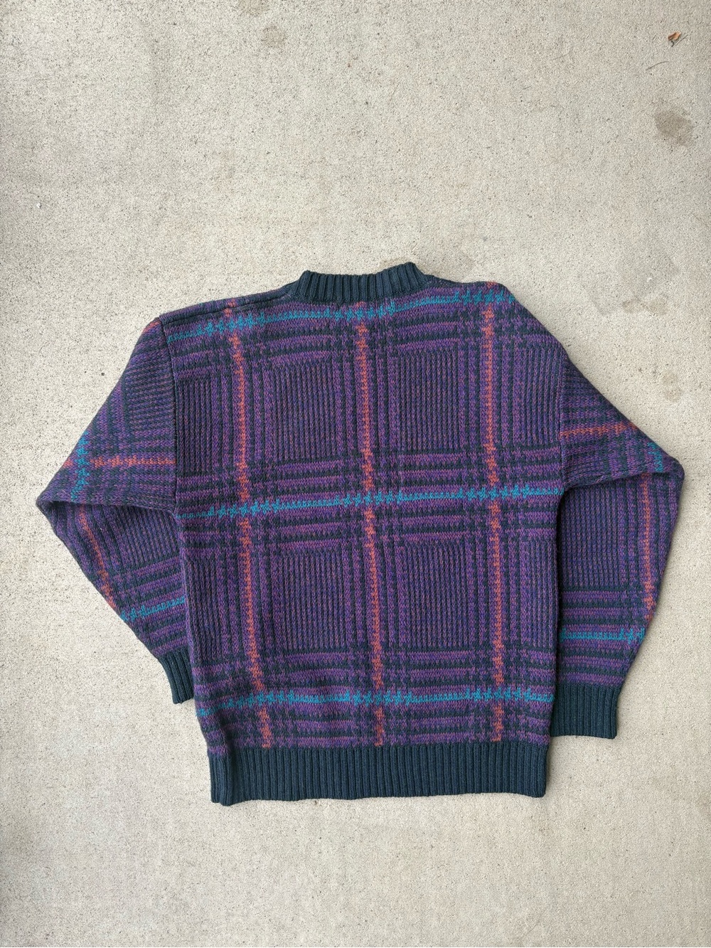 Vintage 90s Britches Classic Sport 100% Pure Virgin Wool Plaid Sweater Medium - Picture 2 of 3